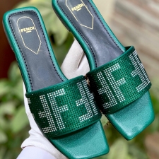Best Price Fendi Slides with Stonework 